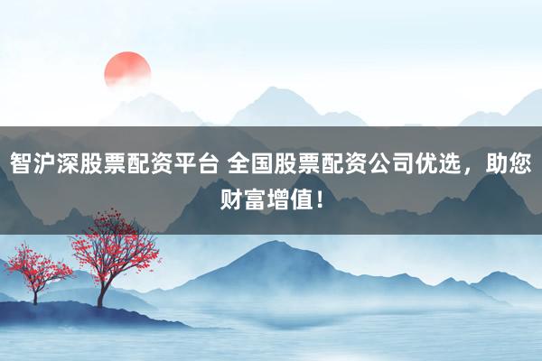 智沪深股票配资平台 全国股票配资公司优选，助您财富增值！