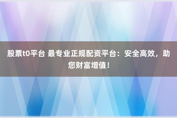 股票t0平台 最专业正规配资平台：安全高效，助您财富增值！