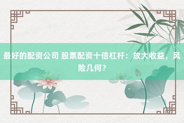 最好的配资公司 股票配资十倍杠杆：放大收益，风险几何？