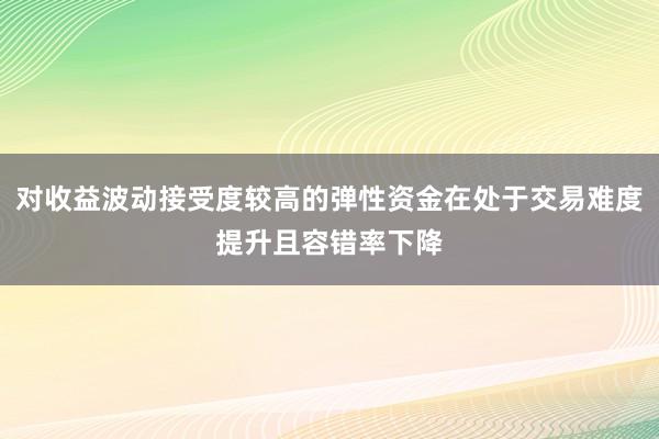 对收益波动接受度较高的弹性资金在处于交易难度提升且容错率下降