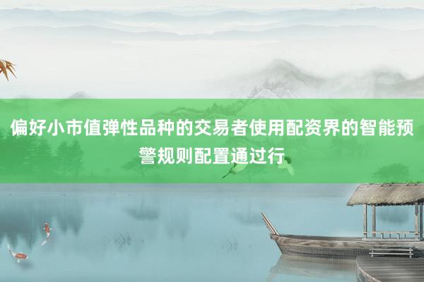 偏好小市值弹性品种的交易者使用配资界的智能预警规则配置通过行