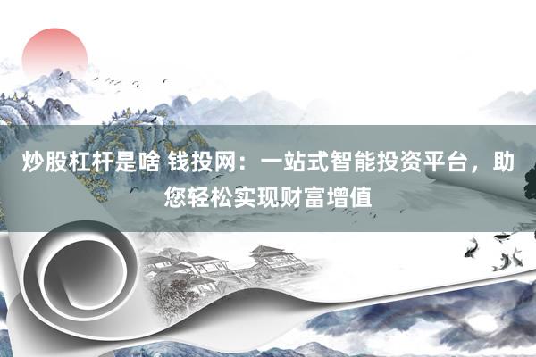 炒股杠杆是啥 钱投网：一站式智能投资平台，助您轻松实现财富增值