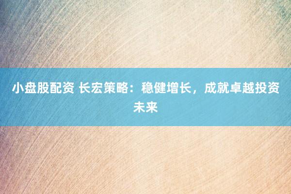 小盘股配资 长宏策略：稳健增长，成就卓越投资未来