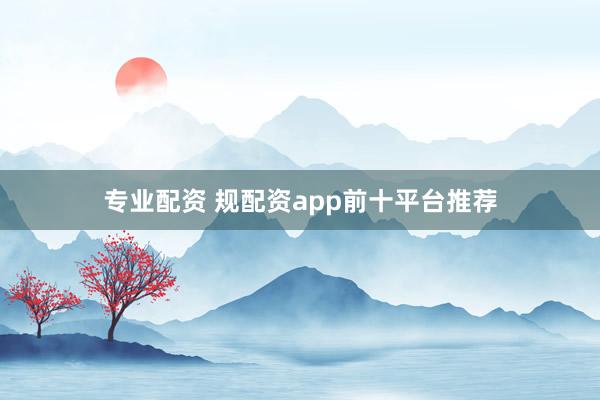 专业配资 规配资app前十平台推荐
