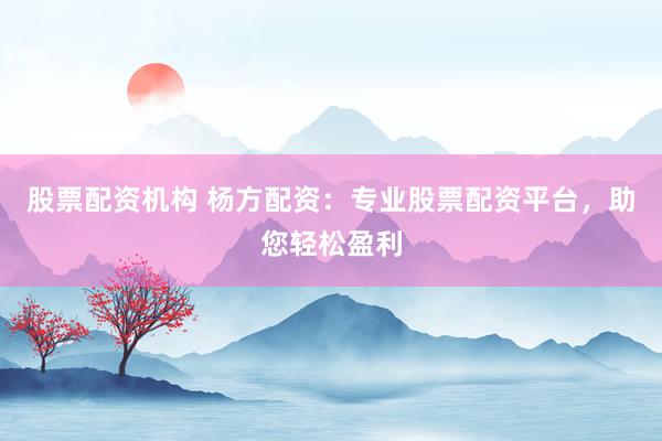 股票配资机构 杨方配资：专业股票配资平台，助您轻松盈利